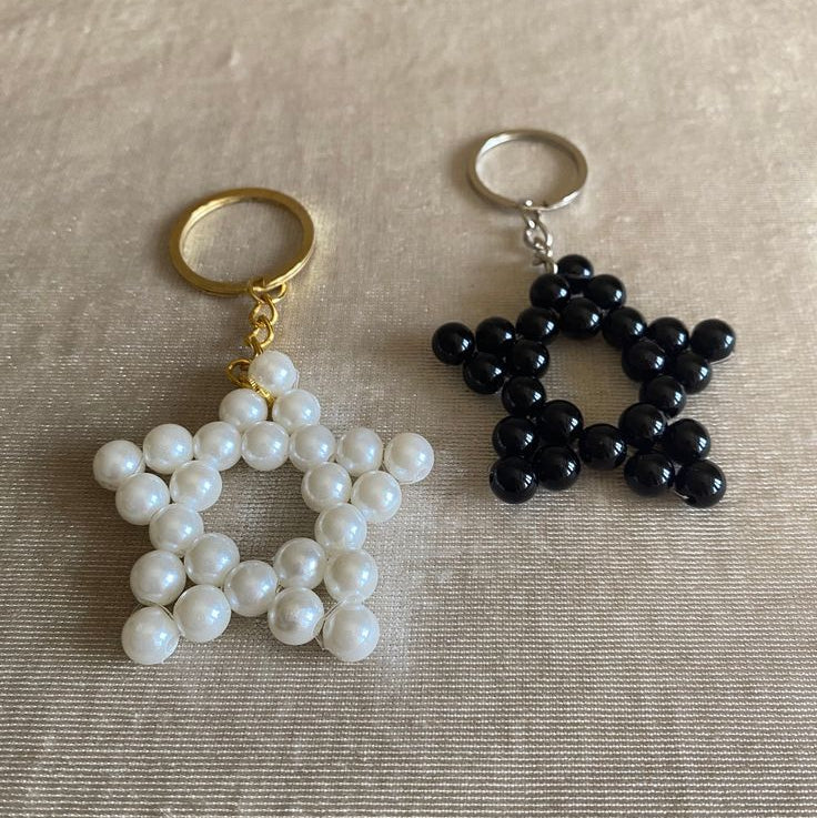 Pearls Beads star Keychain