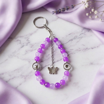 Flutter Charm Beaded Keychain