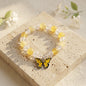 yellow butterfly beaded charm bracelet