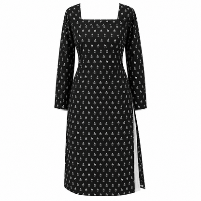 Women’s Black Printed Straight-Cut Kurti