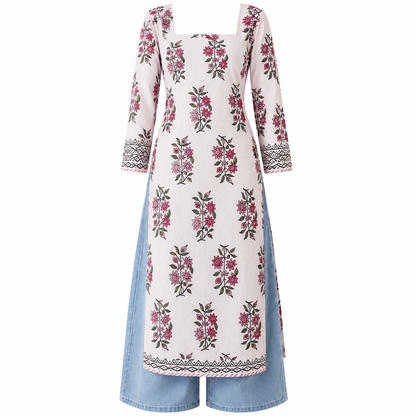 Women’s Ivory Floral Printed Kurti