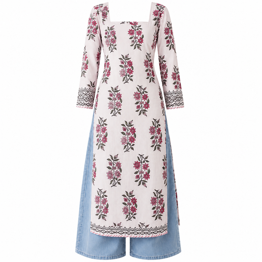 Women’s Ivory Floral Printed Kurti