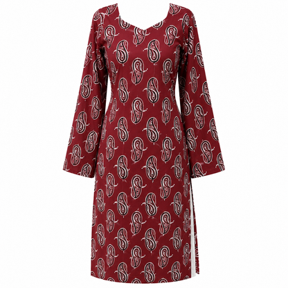 Women’s Maroon Paisley Printed Kurti