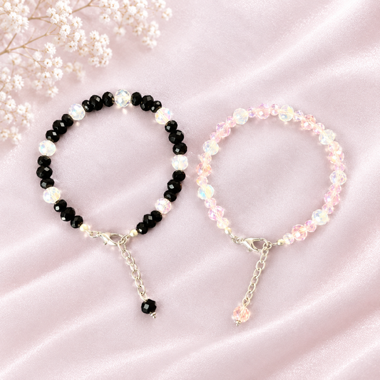 Handmade Crystal Beaded Bracelet – Adjustable Charm Bracelet