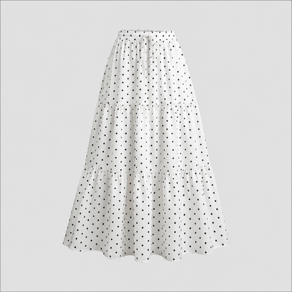Polka Dot Tiered Maxi Skirt