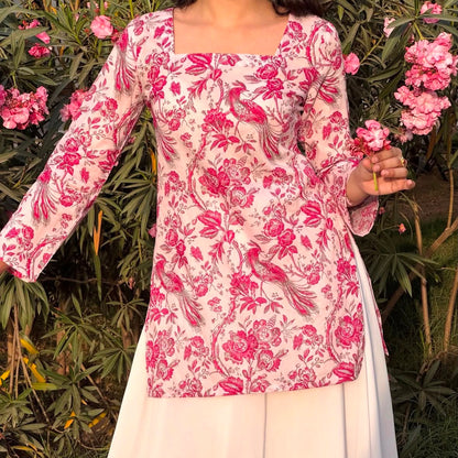 Rosé Garden Printed Kurti