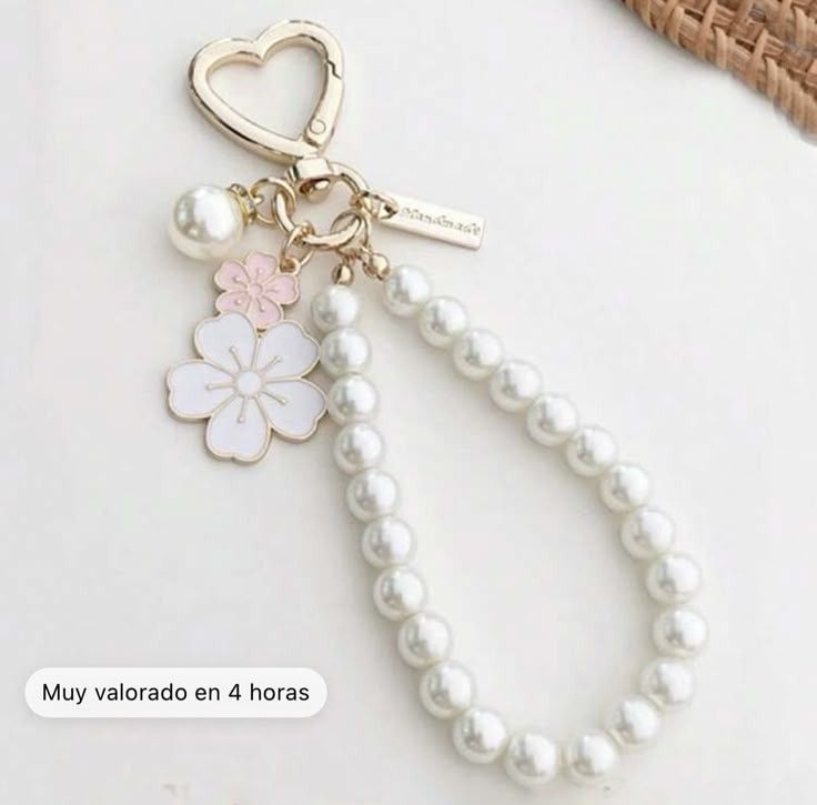 Pearl Blossom Charm Keychain