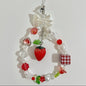 Strawberry Picnic Beaded Phone Charm